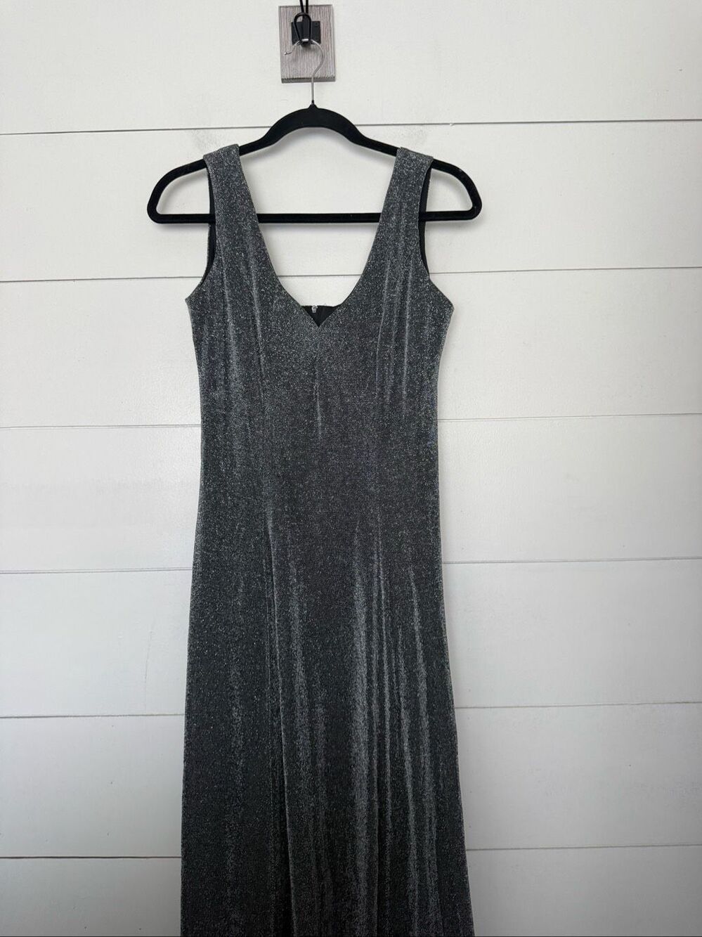 Vintage Molly Malloy Women’s 12 Silver Black Long Dress Y2K 2000s